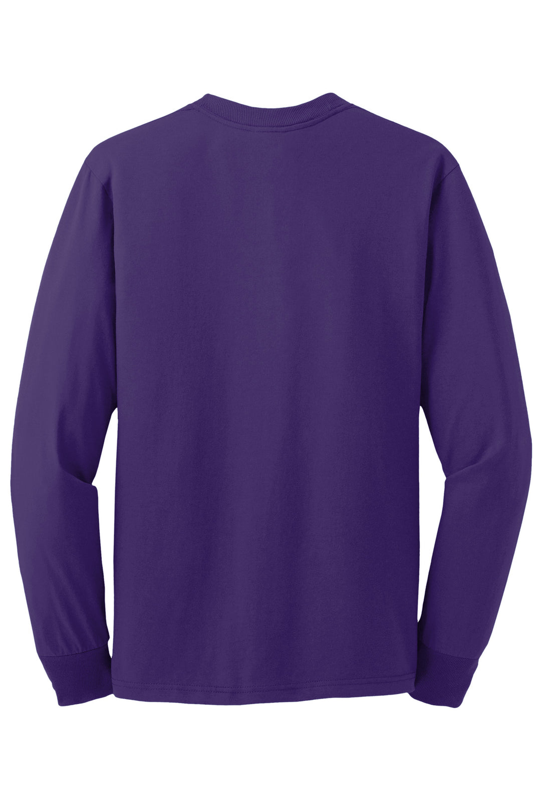 Rear View of DeepPurple Jerzees - Dri-Power 50/50 Cotton/Poly Long Sleeve T-Shirt. 29LS