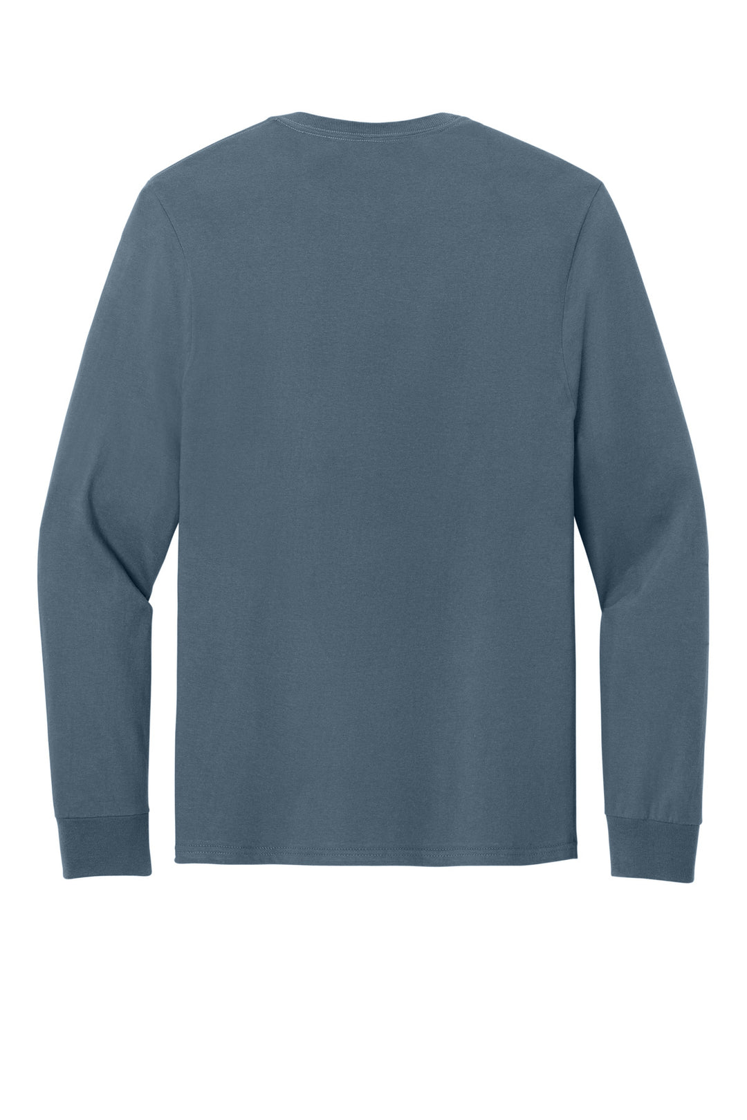 Rear View of Denim Jerzees Classics Unisex Cotton Long Sleeve T-Shirt 363L