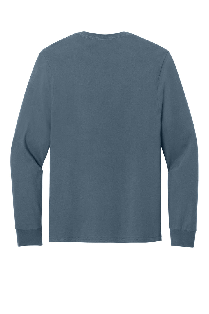 Rear View of Denim Jerzees Classics Unisex Cotton Long Sleeve T-Shirt 363L