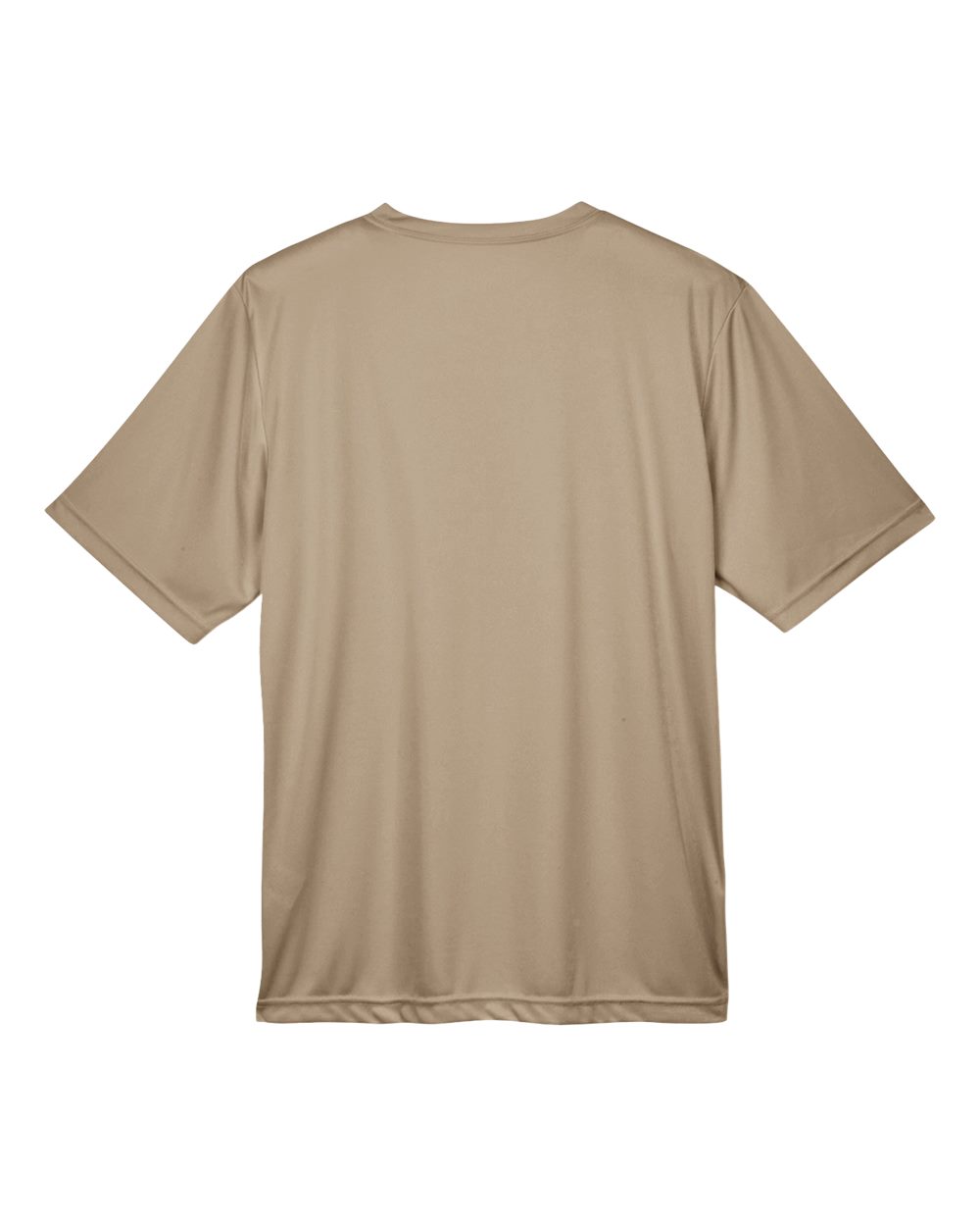 Rear View of Desert Khaki Men's Zone Performance T-Shirt - TT11