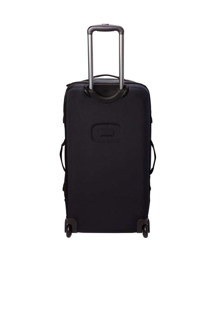 Rear View of DieselGrey OGIO Passage Wheeled Checked Duffel 98003