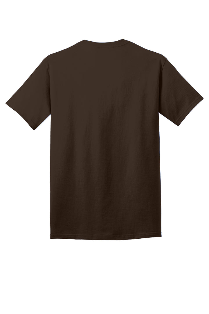 Rear View of Dk Choc Brown Port & Company - Core Cotton Tee. PC54