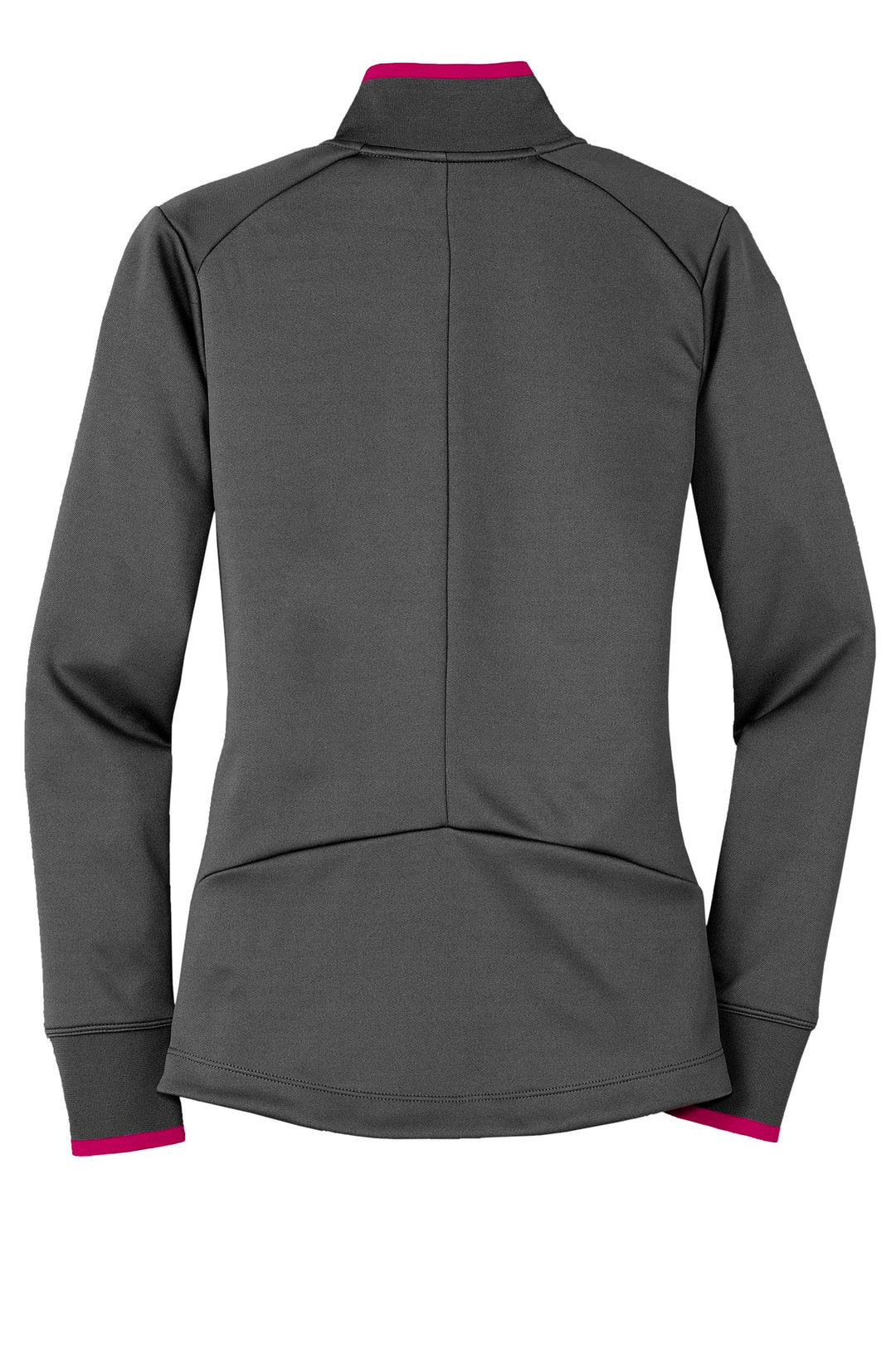 Rear View of Dk Gry/Spt Fus Nike Women's Dri-FIT 1/2-Zip Cover-Up. 578674