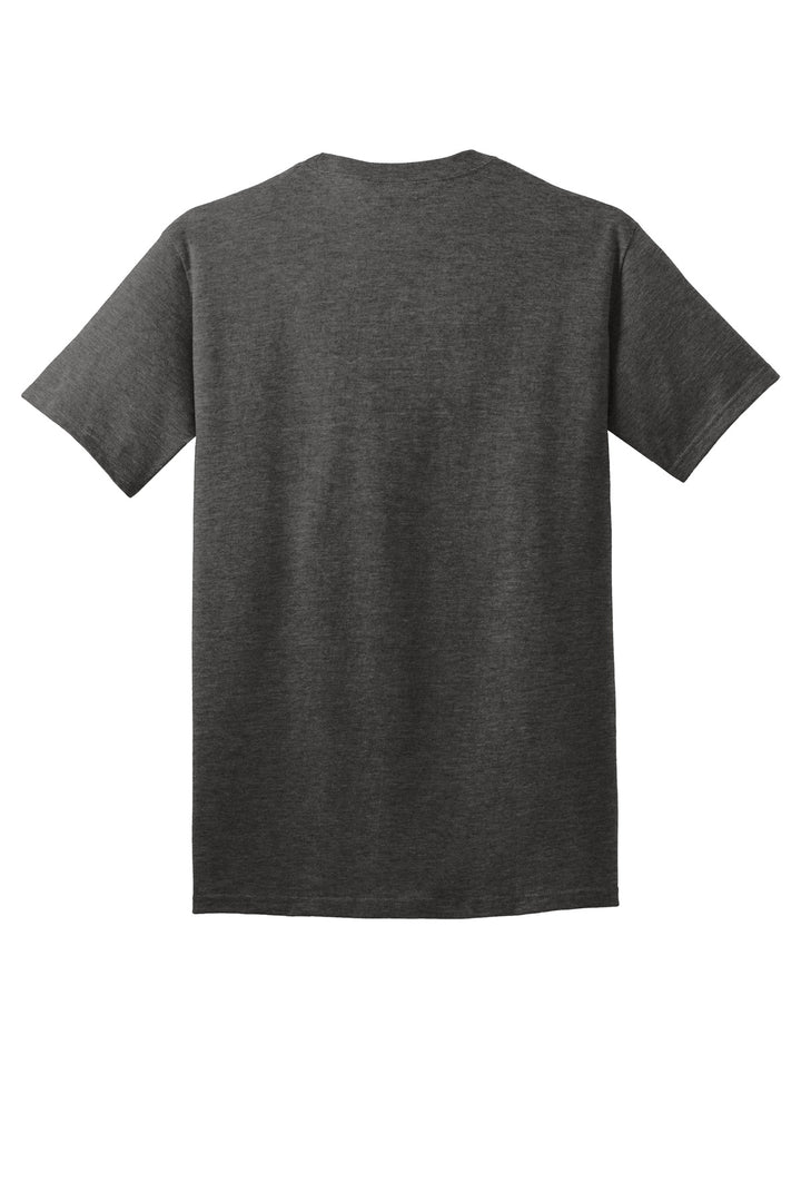 Rear View of Dk Hthr Grey Port & Company - Core Cotton Tee. PC54