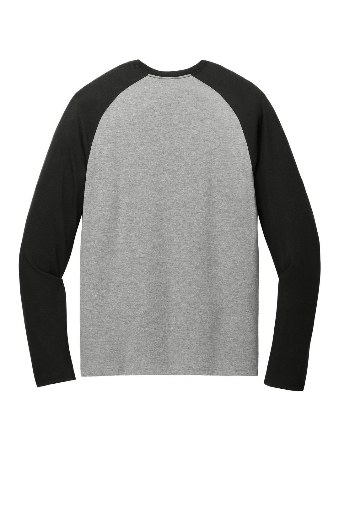 Rear View of DpBk/AlumG Allmade Unisex Tri-Blend Long Sleeve Colorblock Raglan AL6009