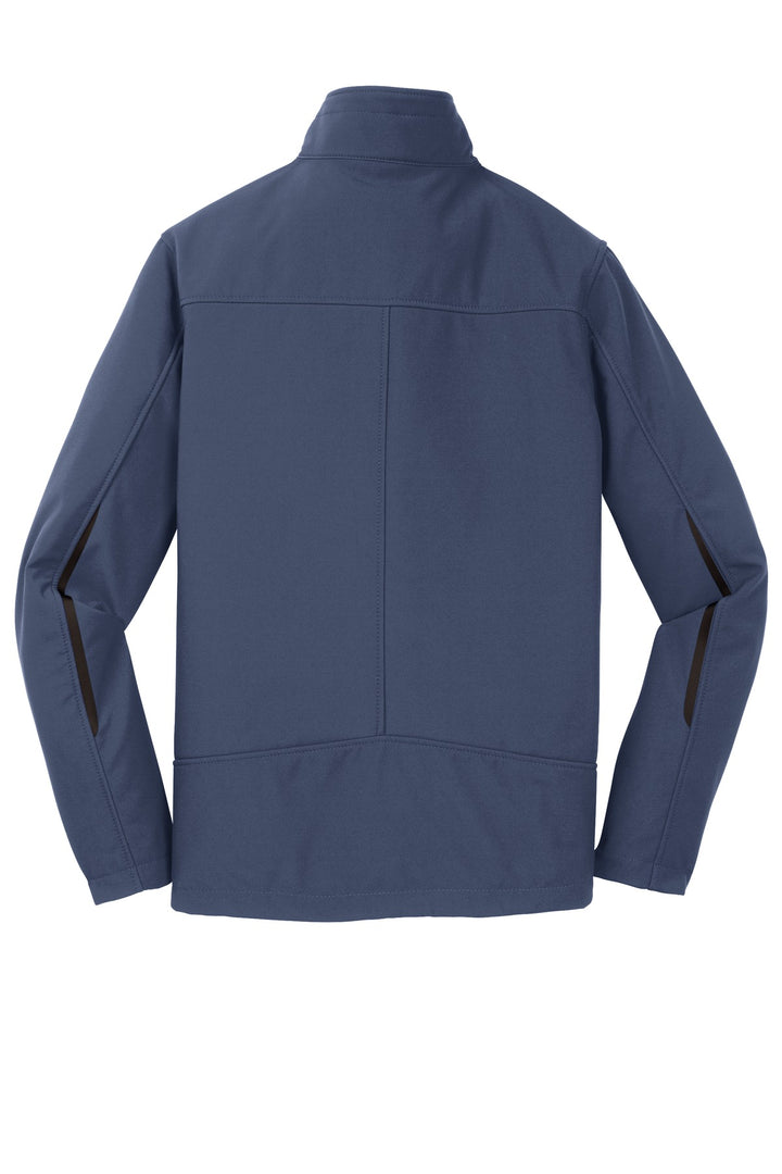 Rear View of Dress Blue Nvy Port Authority Welded Soft Shell Jacket. J324