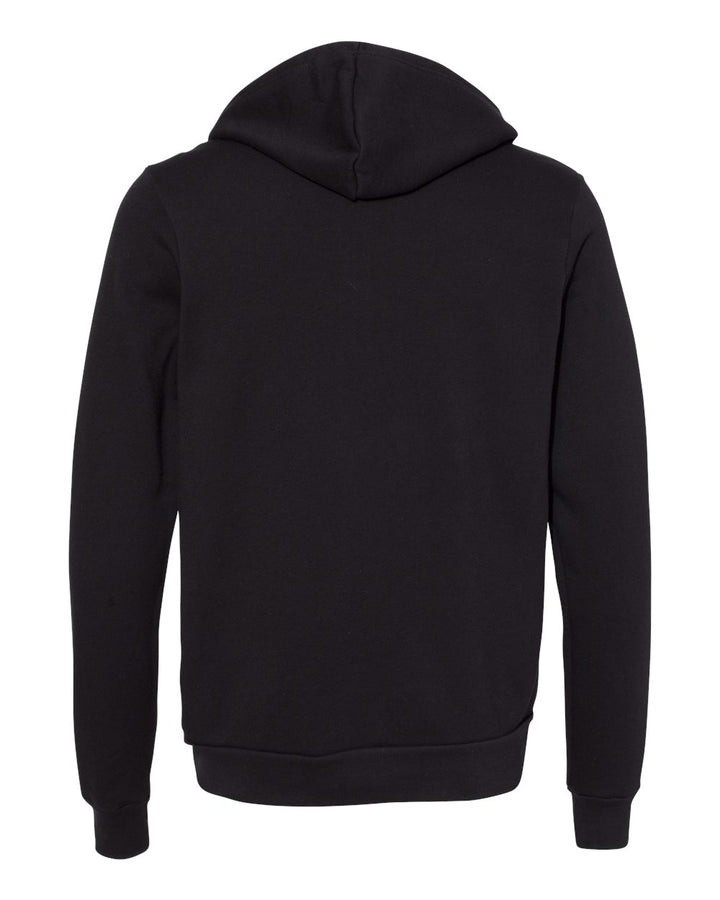 Rear View of DTG Black Sponge Fleece Full-Zip Hoodie - 3739
