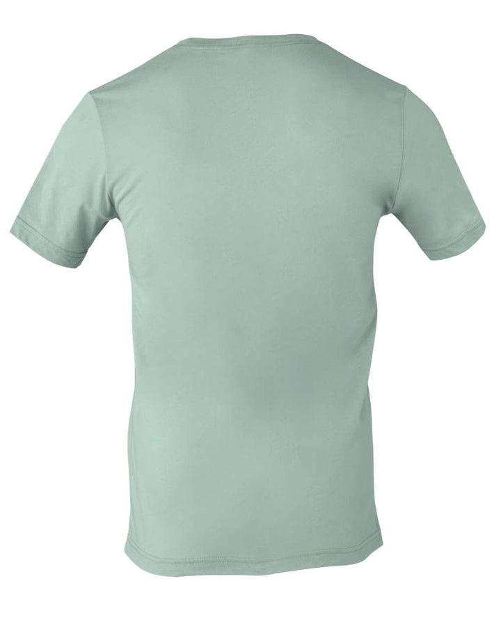 Rear View of Dusty Blue Jersey Tee - 3001