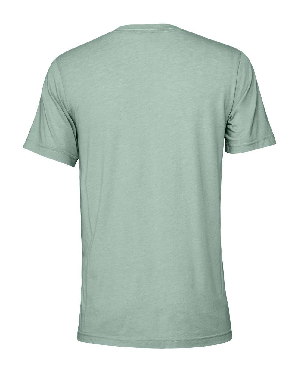 Rear View of Dusty Blue Triblend Triblend Tee - 3413