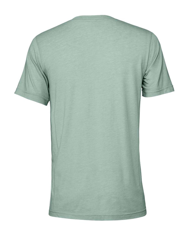 Rear View of Dusty Blue Triblend Triblend Tee - 3413