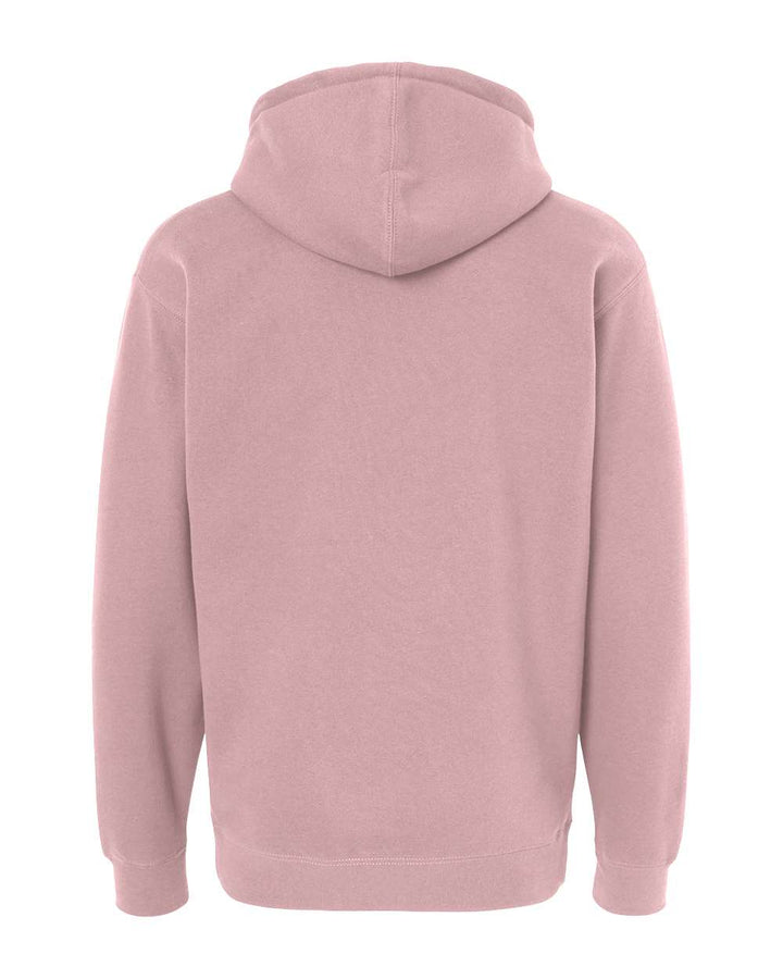 Rear View of Dusty Pink Heavyweight Hooded Sweatshirt - IND4000