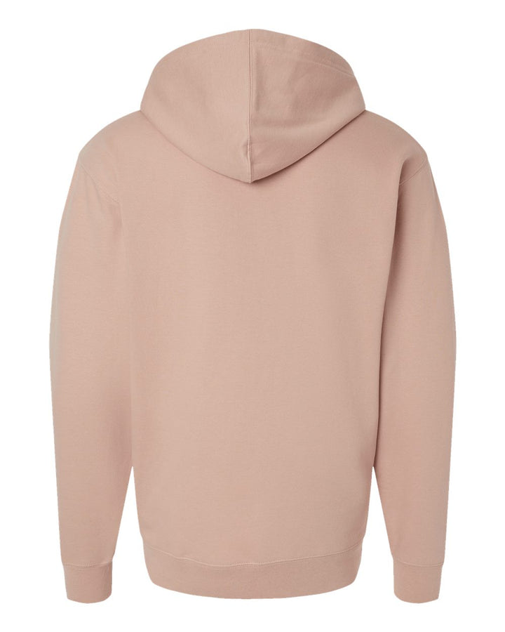 Rear View of Dusty Pink Midweight Hooded Sweatshirt - SS4500