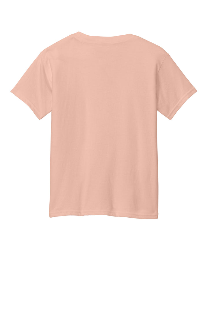 Rear View of DustyRose Gildan Youth Softstyle CVC Tee 64000BCVC