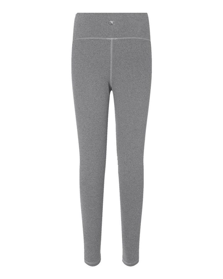Rear View of Ebony Heather Women's Sport Soft Touch Leggings - CHP120