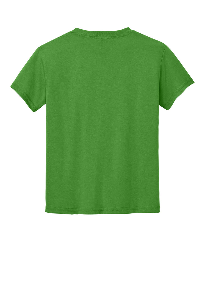 Rear View of ElecGreen Gildan Youth DryBlend 50 Cotton/50 Poly T-Shirt. 8000B