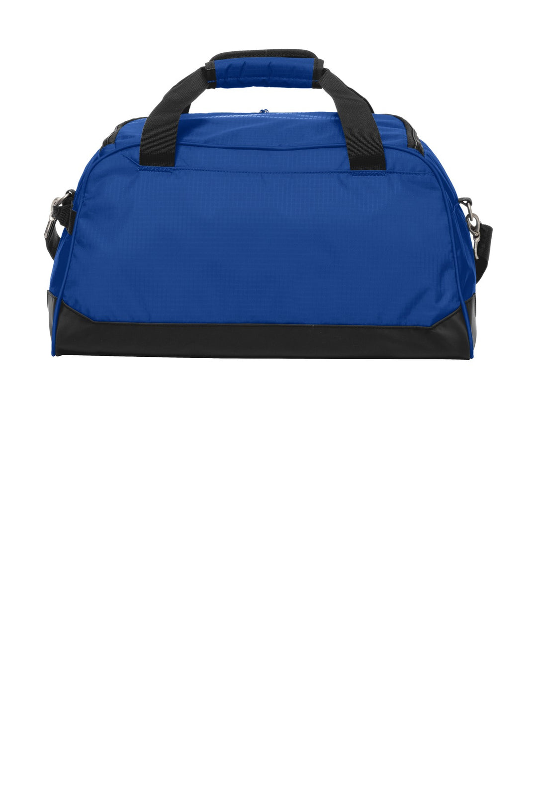 Rear View of Electric Bl/Bk OGIO Breakaway Duffel. 411095