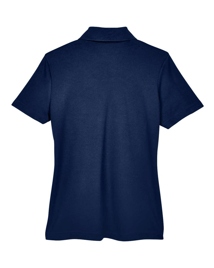 Rear View of Electric Blue/ Classic Navy Women's Balance Colorblock Performance Piqué Polo - CE101W