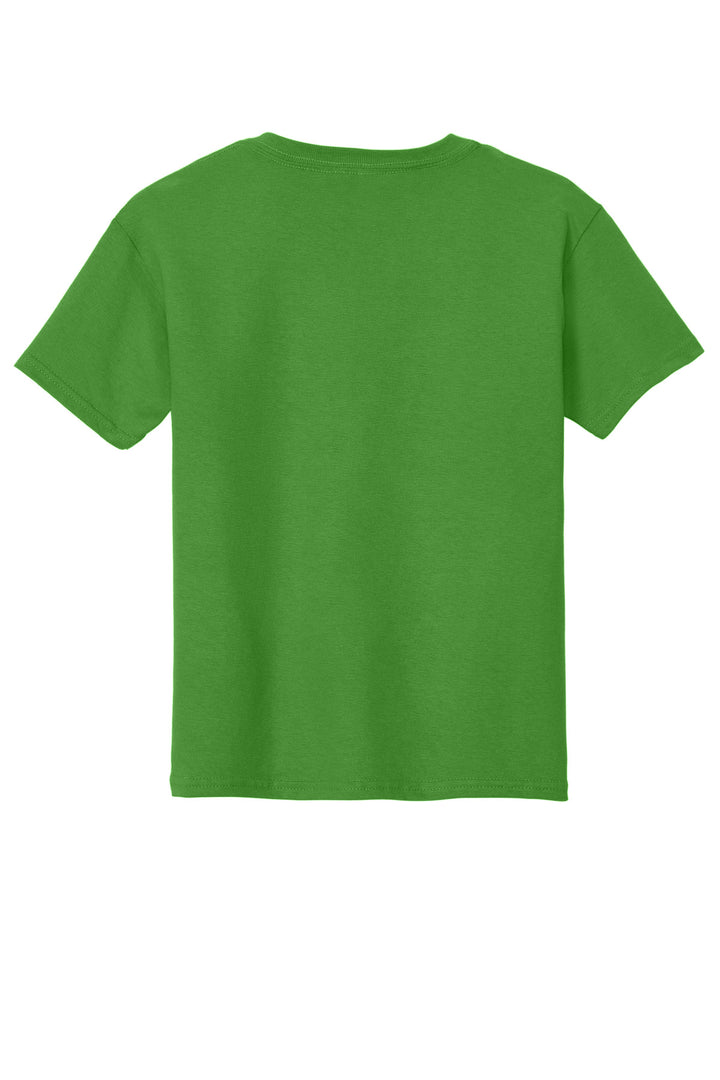 Rear View of Electric Green Gildan - Youth Heavy Cotton 100% Cotton T-Shirt. 5000B