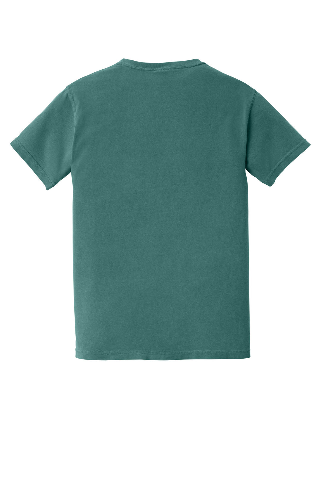 Rear View of Emerald COMFORT COLORS Heavyweight Ring Spun Pocket Tee. 6030