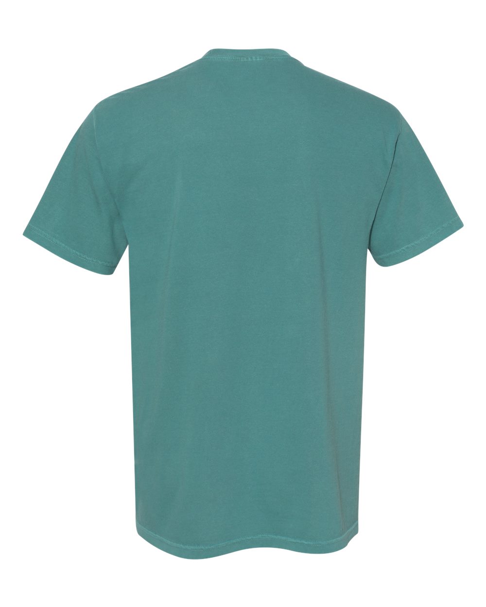 Rear View of Emerald Garment-Dyed Heavyweight Pocket T-Shirt - 6030