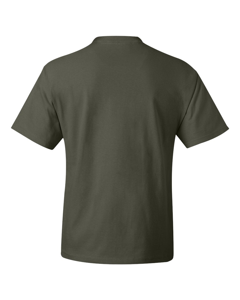 Rear View of Fatigue Green Beefy-T® T-Shirt - 5180