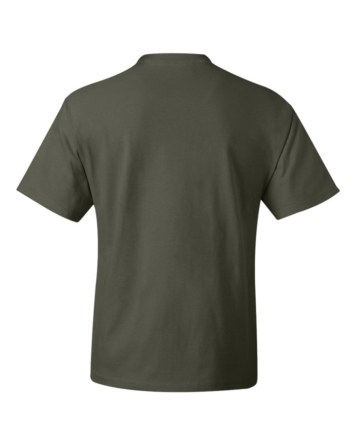 Rear View of Fatigue Green Beefy-T® T-Shirt - 5180