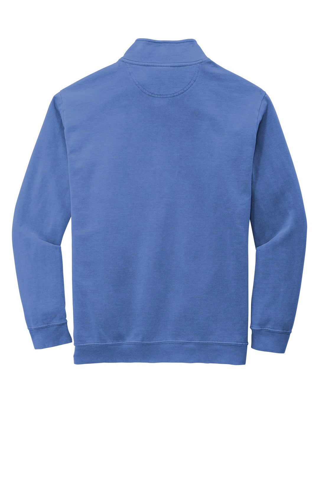 Rear View of Flo Blue COMFORT COLORS Ring Spun 1/4-Zip Sweatshirt. 1580