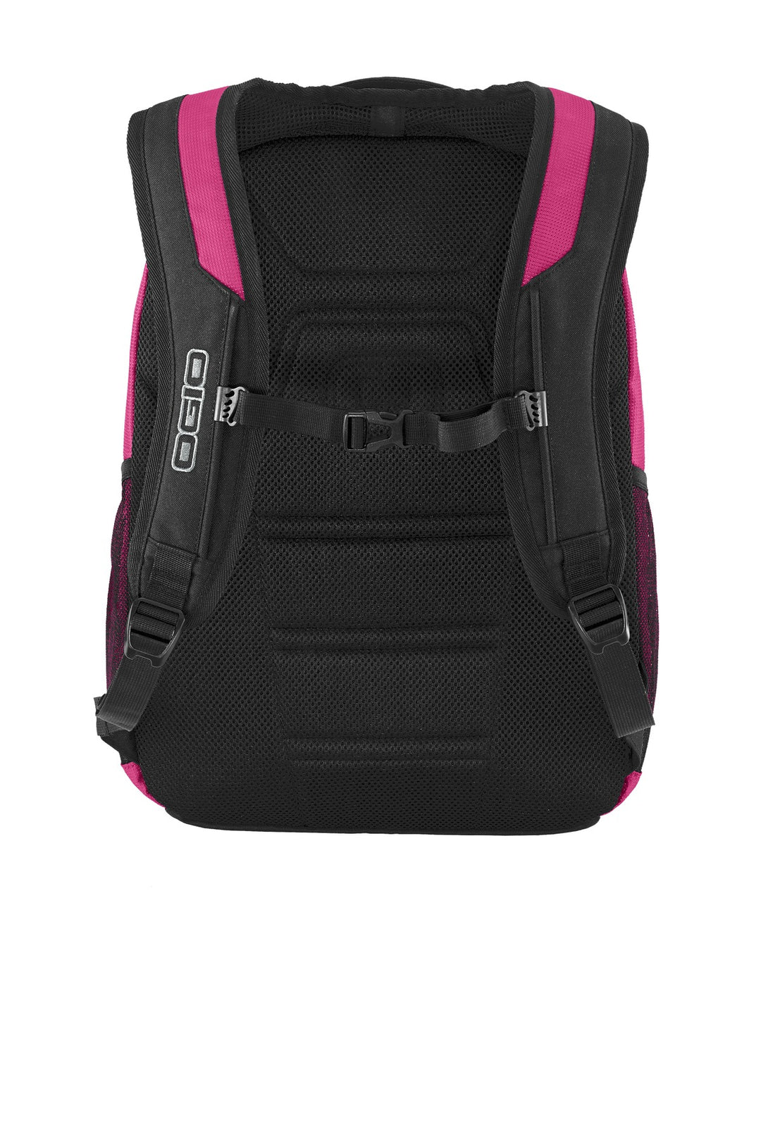 Rear View of Flush Pink OGIO Logan Pack. 411092