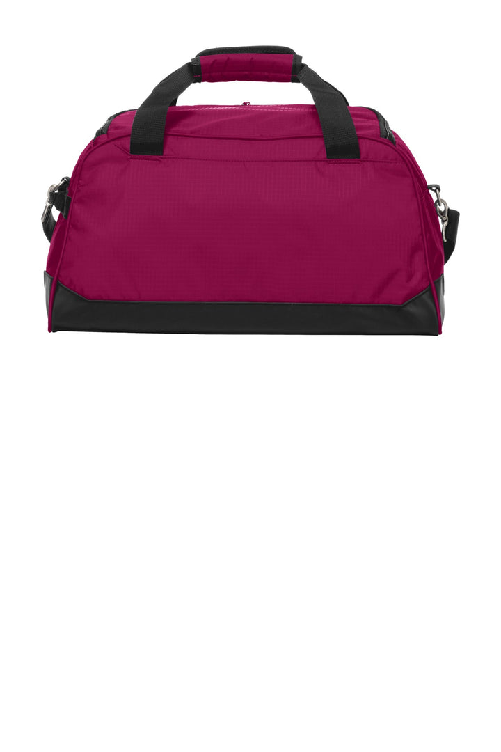Rear View of Flush Pink/Blk OGIO Breakaway Duffel. 411095