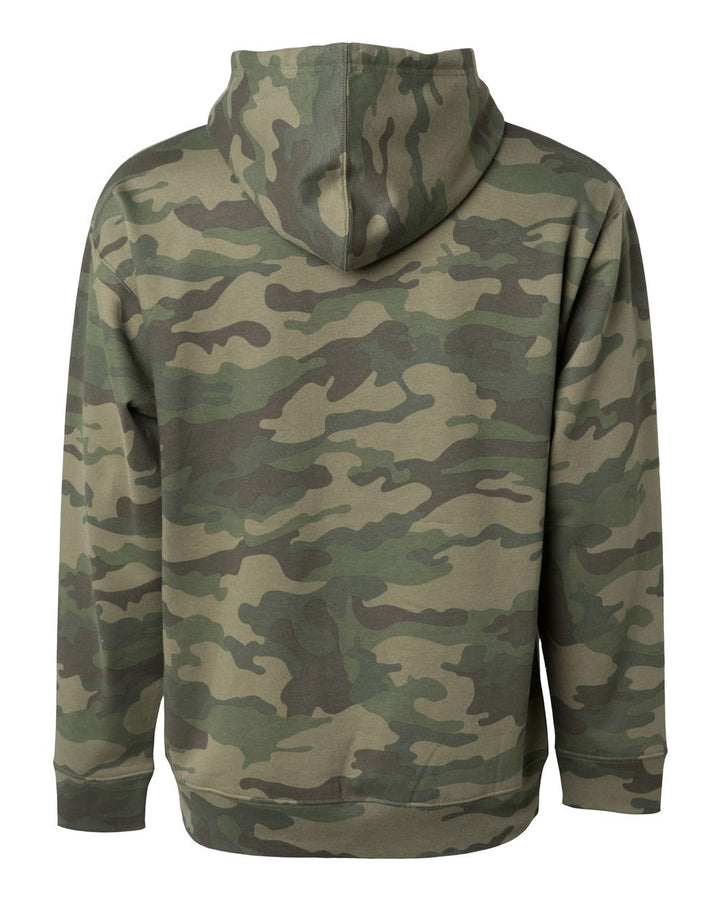 Rear View of Forest Camo Midweight Hooded Sweatshirt - SS4500