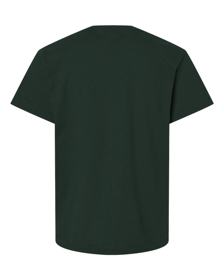 Rear View of Forest Green DryBlend® Youth T-Shirt - 8000B