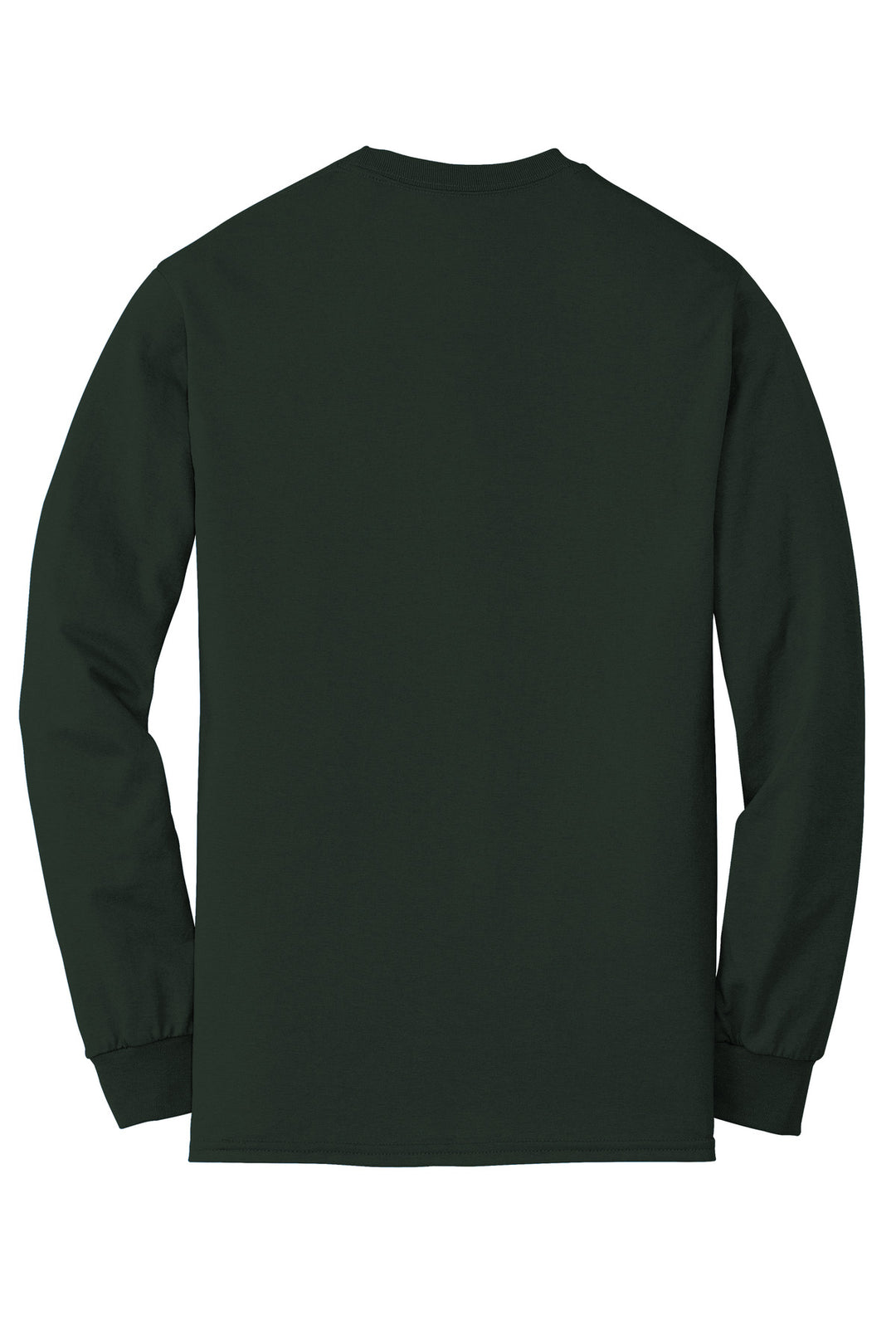 Rear View of Forest Green Gildan - DryBlend 50 Cotton/50 Poly Long Sleeve T-Shirt. 8400