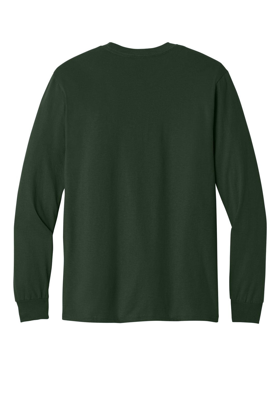 Rear View of Forest Green Gildan - Heavy Cotton 100% Cotton Long Sleeve T-Shirt. 5400