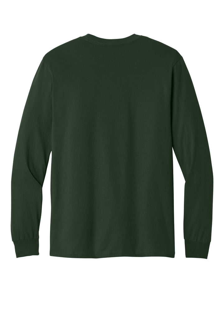 Rear View of Forest Green Gildan - Heavy Cotton 100% Cotton Long Sleeve T-Shirt. 5400