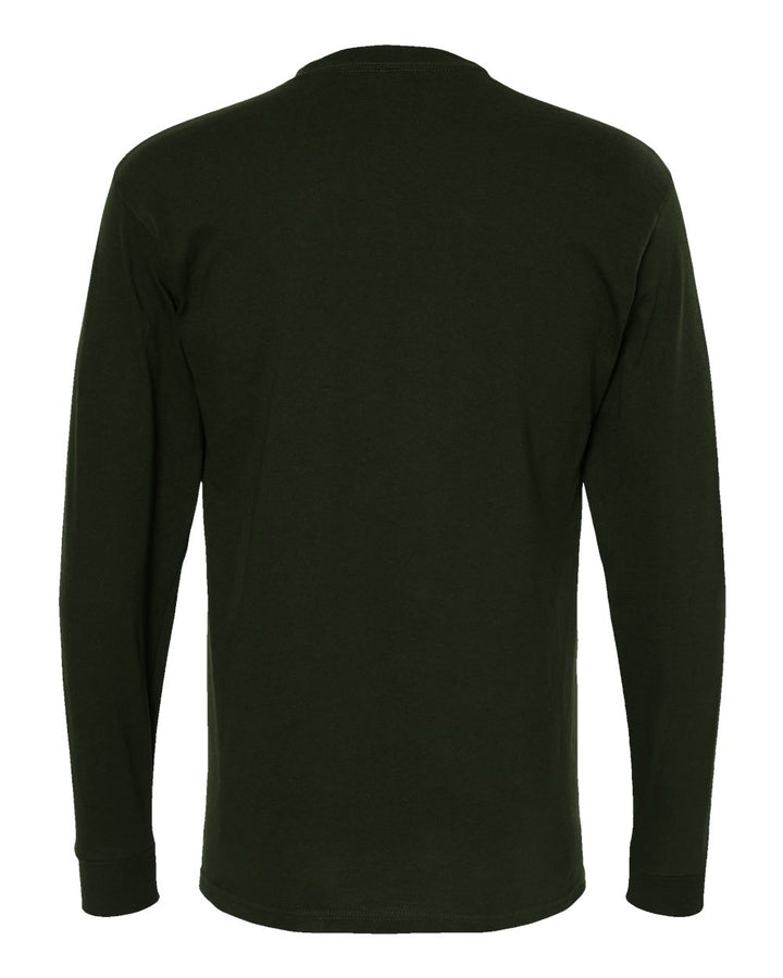 Rear View of Forest Green Gold Soft Touch Long Sleeve T-Shirt - 4820