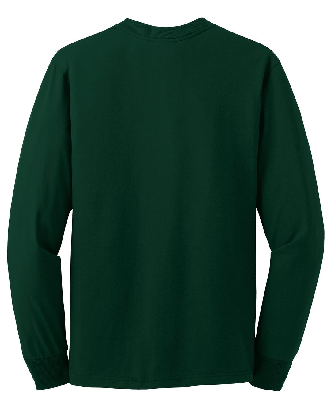 Rear View of Forest Green Jerzees - Dri-Power 50/50 Cotton/Poly Long Sleeve T-Shirt. 29LS