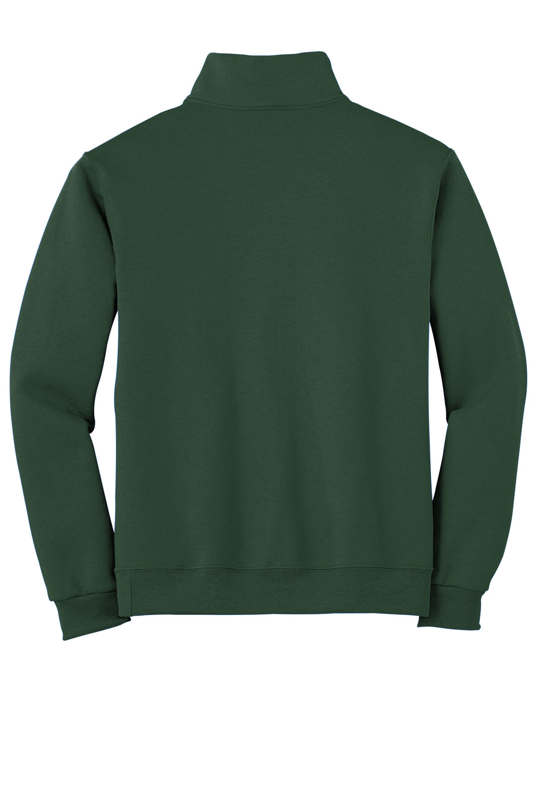 Rear View of Forest Green Jerzees - NuBlend 1/4-Zip Cadet Collar Sweatshirt. 995M