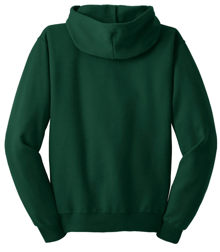 Rear View of Forest green Jerzees - NuBlend Full-Zip Hooded Sweatshirt. 993M