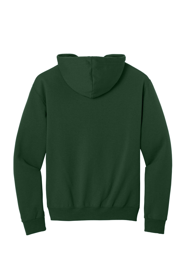 Rear View of Forest green Jerzees - NuBlend Full-Zip Hooded Sweatshirt. 993M