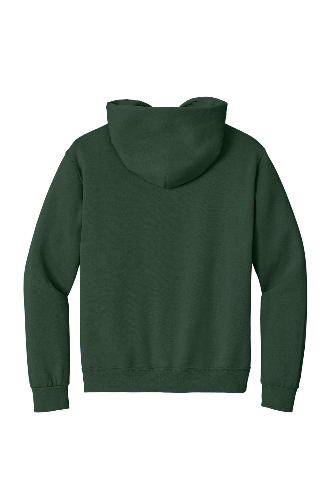 Rear View of Forest Green Jerzees Super Sweats NuBlend - Pullover Hooded Sweatshirt. 4997M