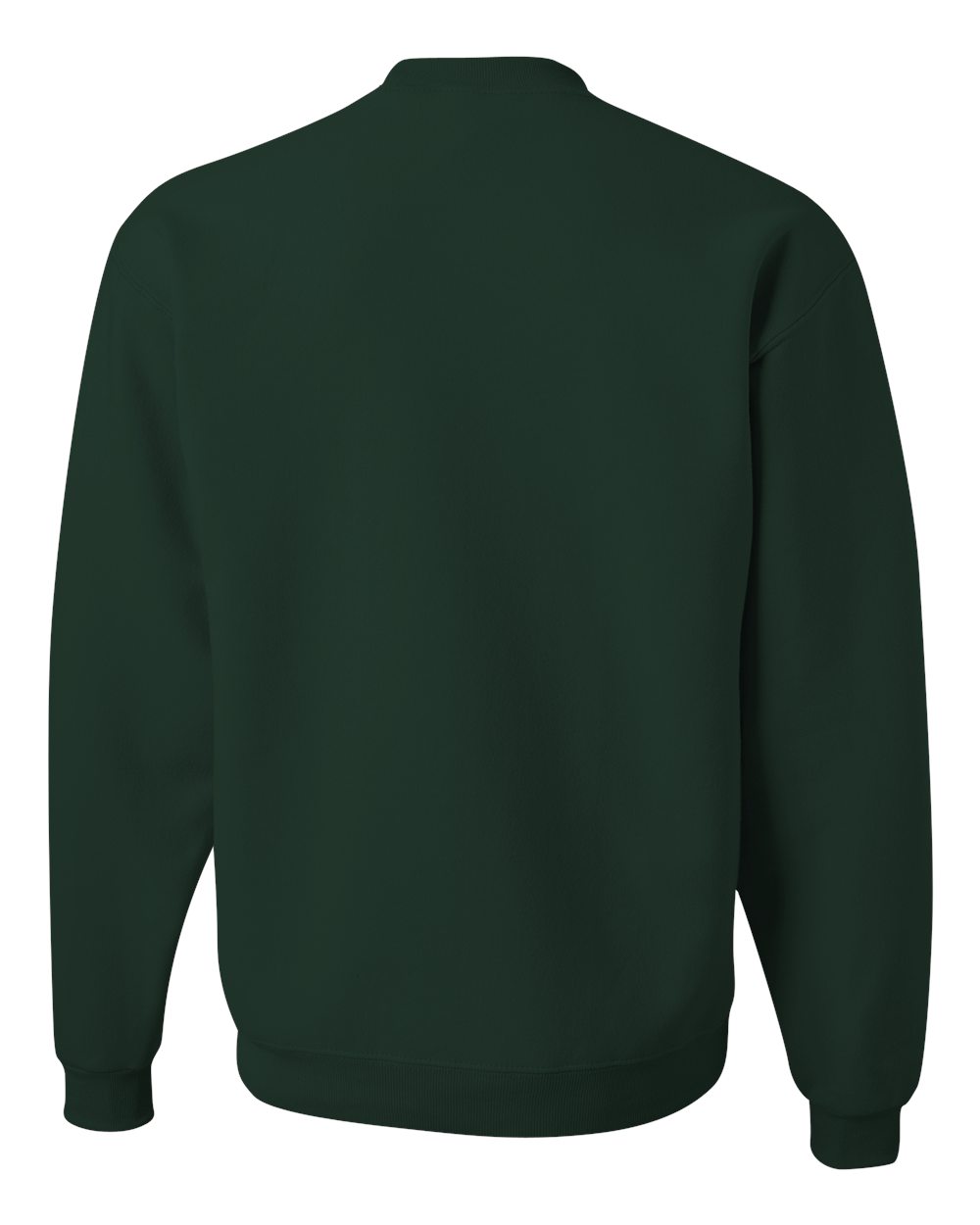 Rear View of Forest Green NuBlend® Crewneck Sweatshirt - 562MR