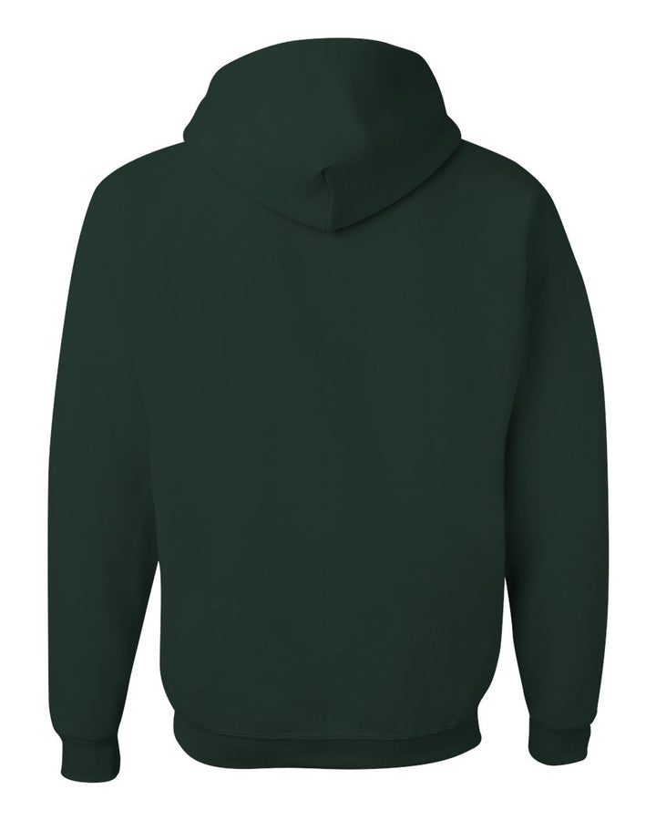 Rear View of Forest Green NuBlend® Hooded Sweatshirt - 996MR