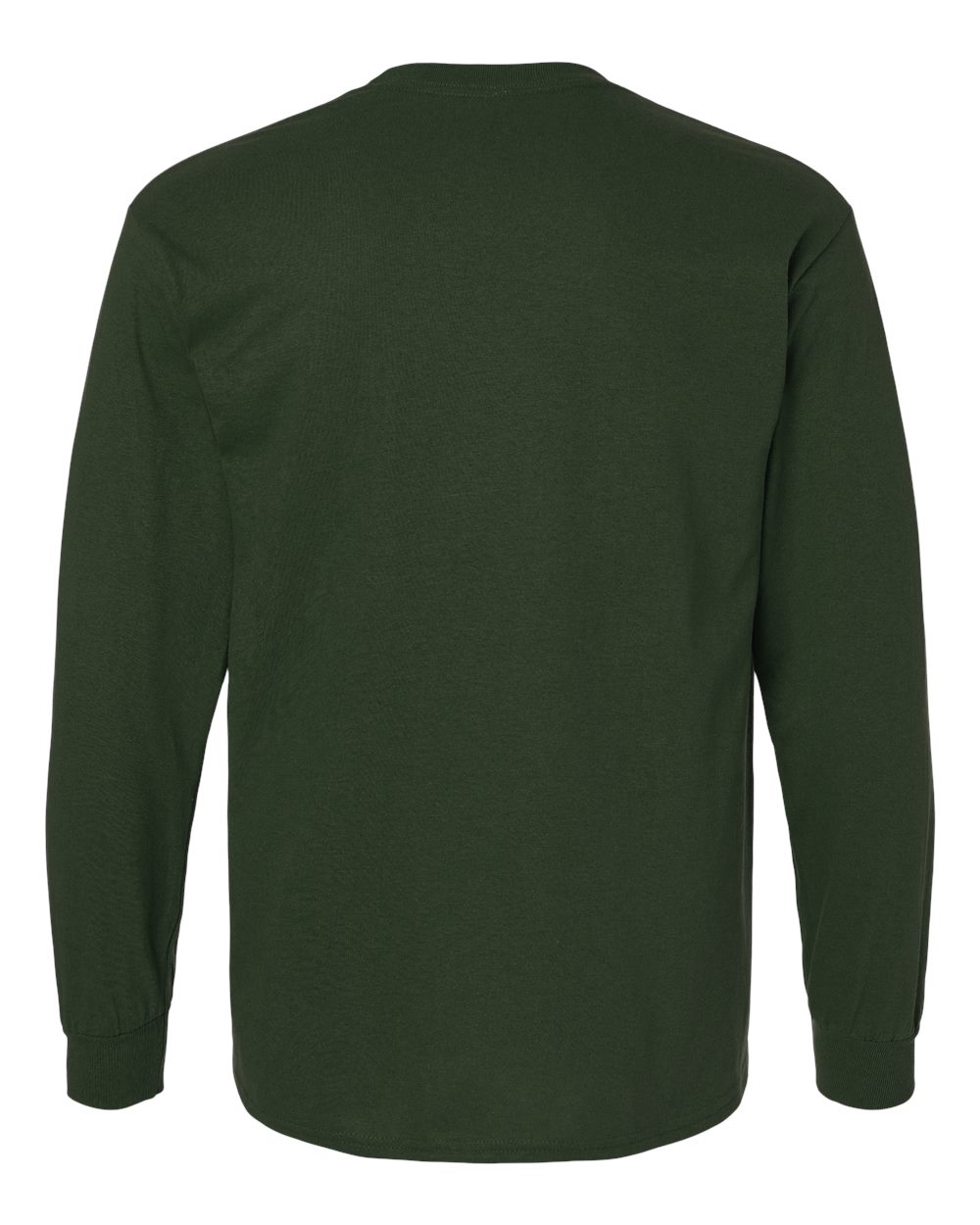 Rear View of Forest Green Ultra Cotton® Long Sleeve T-Shirt - 2400