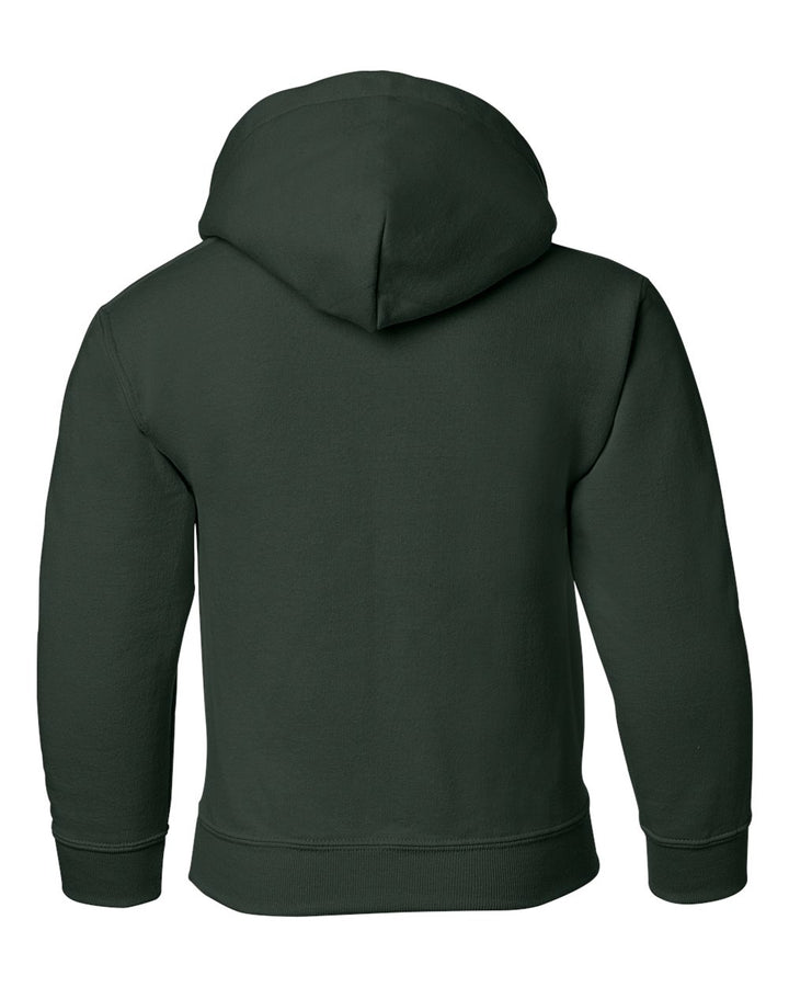 Rear View of Forest Heavy Blend™ Youth Hooded Sweatshirt - 18500B