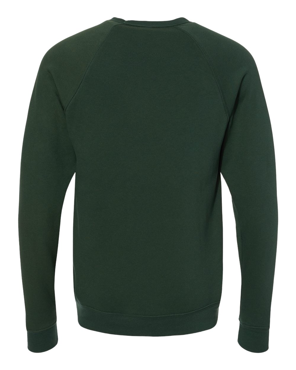 Rear View of Forest Sponge Fleece Raglan Crewneck Sweatshirt - 3901
