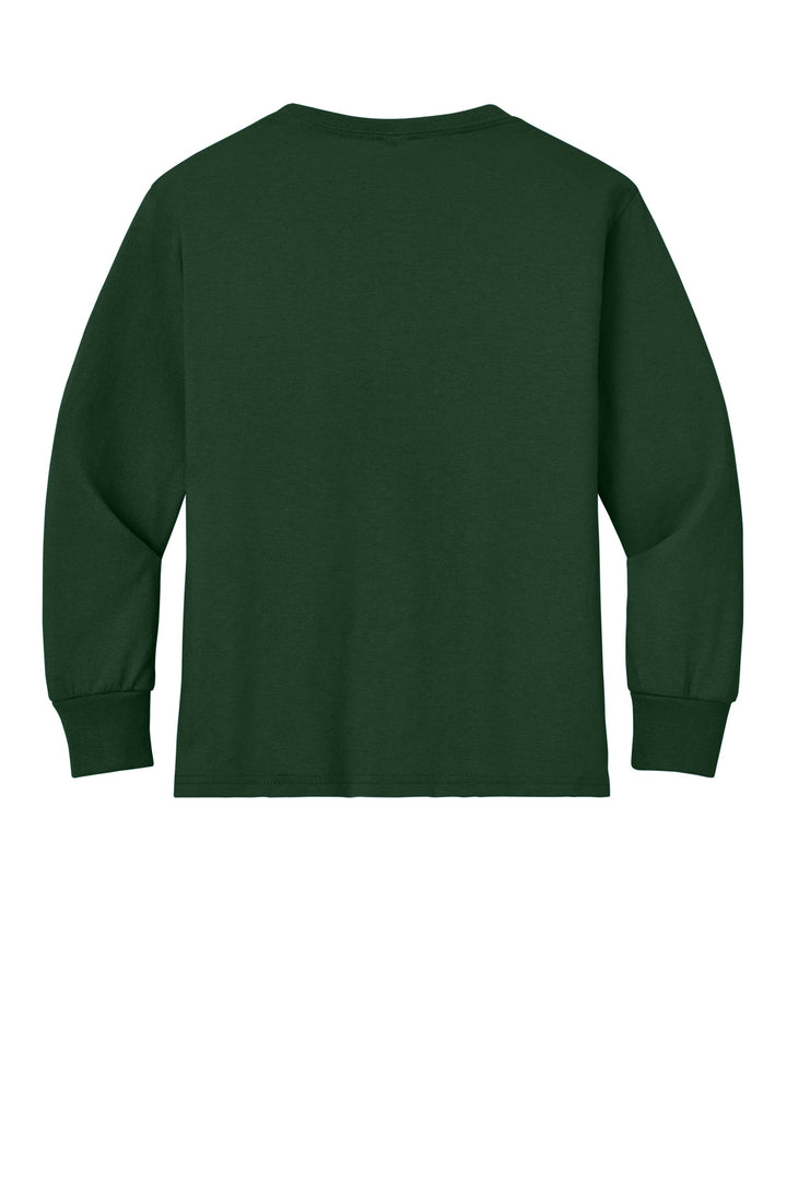 Rear View of ForestGrn Jerzees Youth Dri-Power 50/50 Cotton/Poly Long Sleeve 29BL