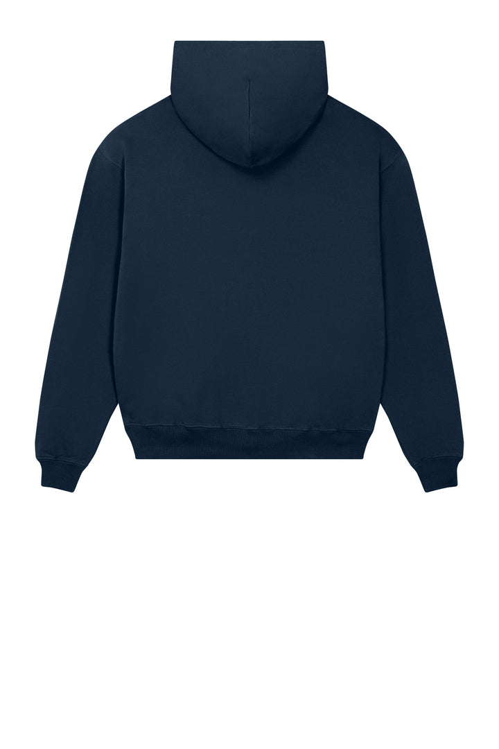 Rear View of FrenchNavy Stanley/Stella Unisex Cooper Dry Hooded Sweatshirt SXU028