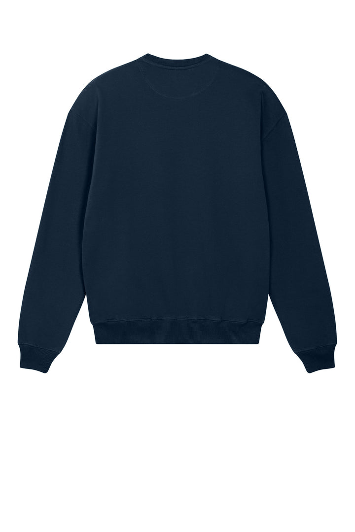 Rear View of FrenchNavy Stanley/Stella Unisex Ledger Dry Crewneck Sweatshirt SXU029