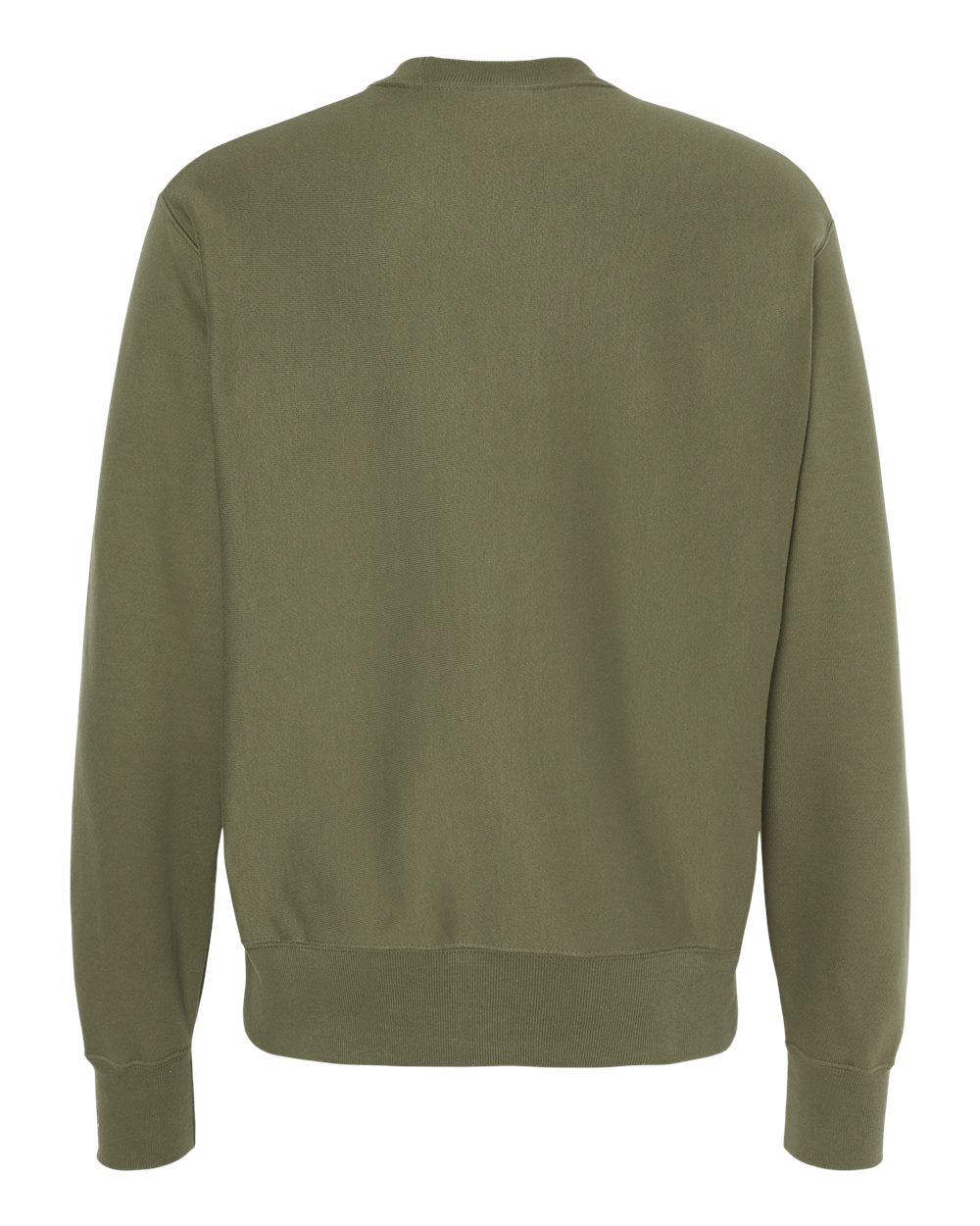 Rear View of Fresh Olive Reverse Weave® Crewneck Sweatshirt - S149