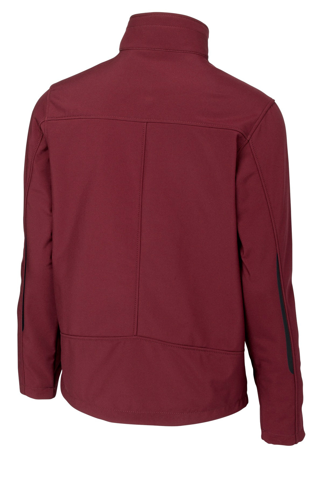 Rear View of Garnet Port Authority Welded Soft Shell Jacket. J324